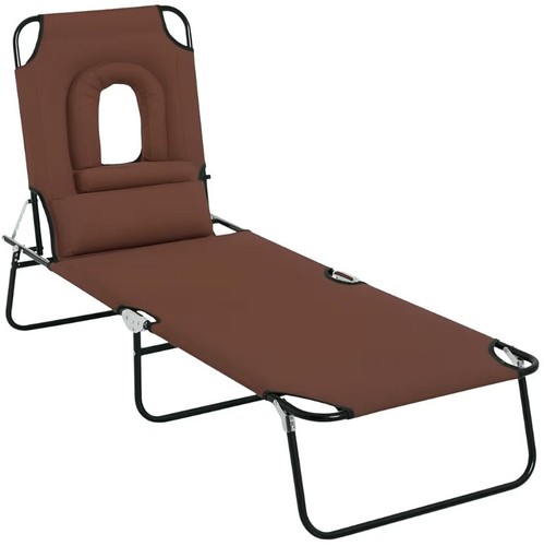 Outsunny folding sun lounger - folding,