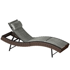 Outsunny Rattan Sun Lounger