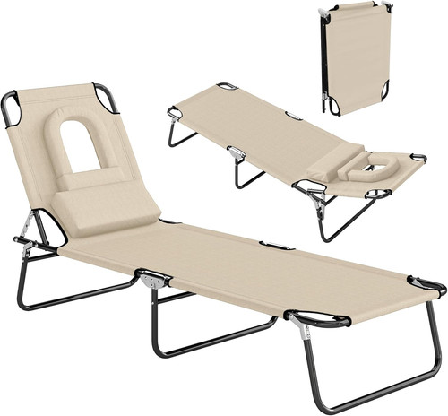Folding sun lounger with - folding,