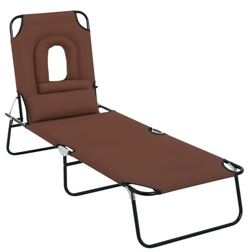Outsunny folding sun lounger - folding,