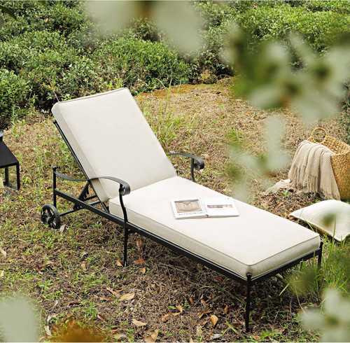 Haymes metal sun lounger with - metal,