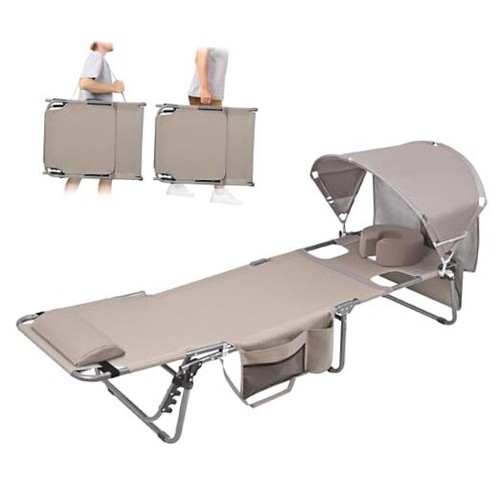 Tanning chair with - with, canopy