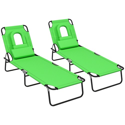 Sun lounger face - face, hole