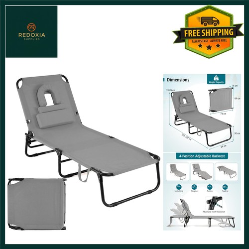 Folding adjustable sun lounger - folding,