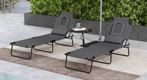 Folding sun loungers outsunny - folding,