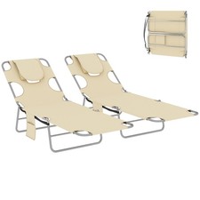 Outsunny 2 Sun Loungers with