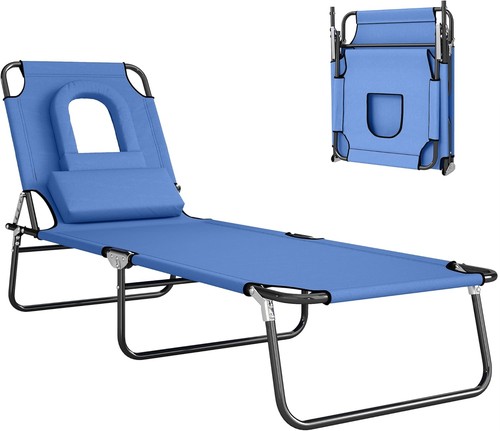 Outsunny folding sun lounger - folding,