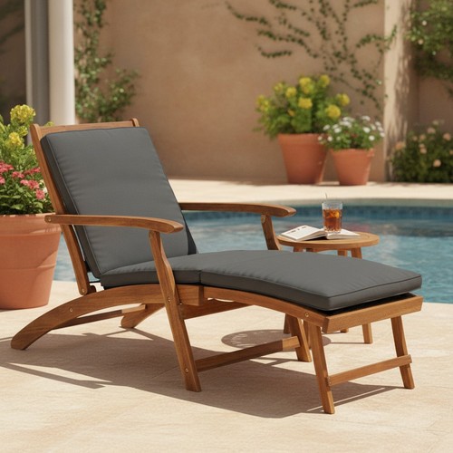 Rattan sun lounger folding - sun,