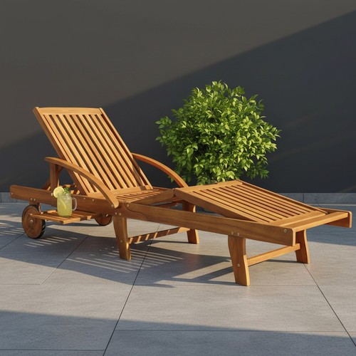 Wooden sun lounger - wooden, chaise
