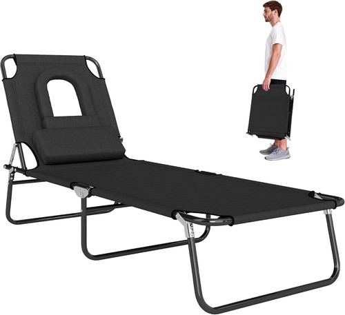 Folding sun lounger with - folding,