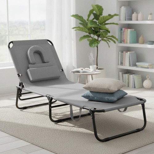 Foldable sun lounger - foldable, with