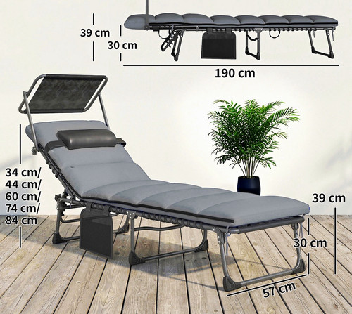 Grey black reclining - grey/black, sun