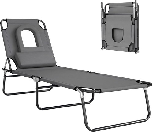 Outsunny folding sun lounger - folding,