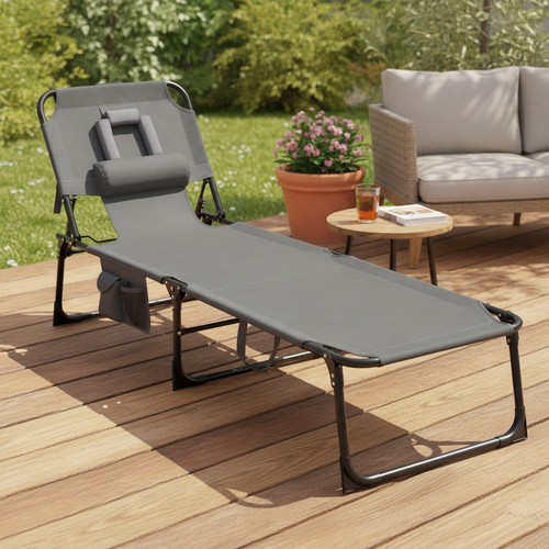 Sunbreeze folding sun lounger - folding,