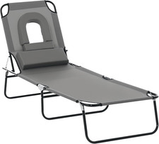 Folding Sun Lounger with Face