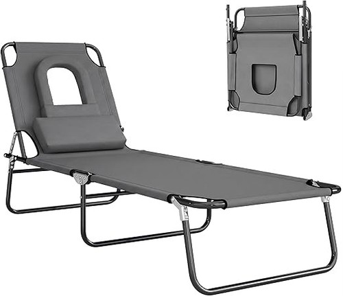 Folding sun lounger with - lounger,