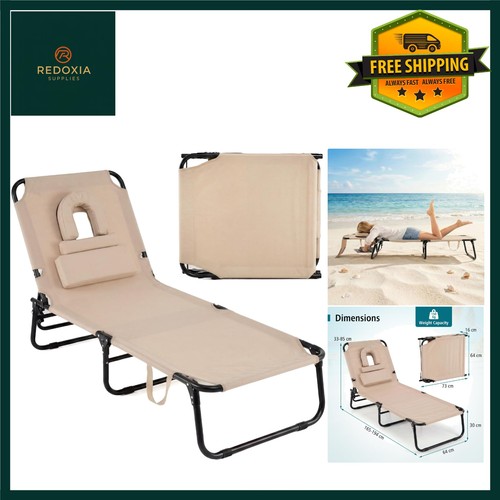 Adjustable folding sun lounger - adjustable,