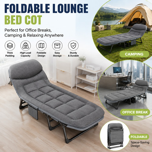 180cm foldable sun lounger - 180cm,